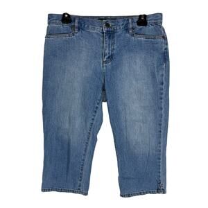 Lauren Ralph Lauren Capri Jean Women 8 Petite Blue Denim Stretch Classic Midcalf